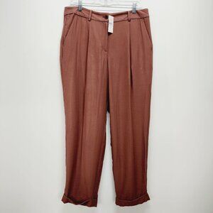 LOFT Outlet Womens Pants Tapered Leg Size 8 Rust Brown